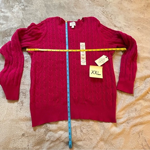 NWT St John’s Bay pink cable knit sweater Size XXL - Picture 11 of 12